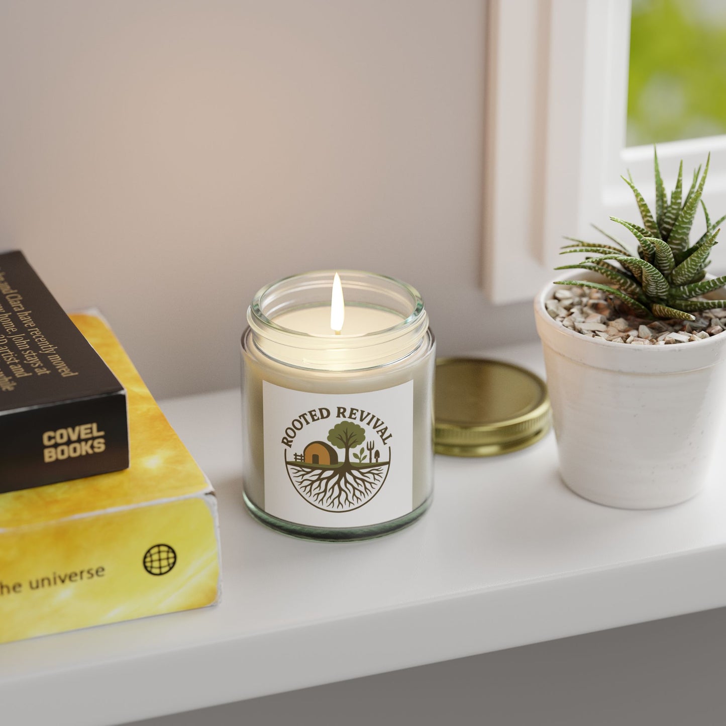 Rooted Revival Scented Candles - Coconut Apricot Wax (4oz & 9oz) - Natural Aroma for Home Decor