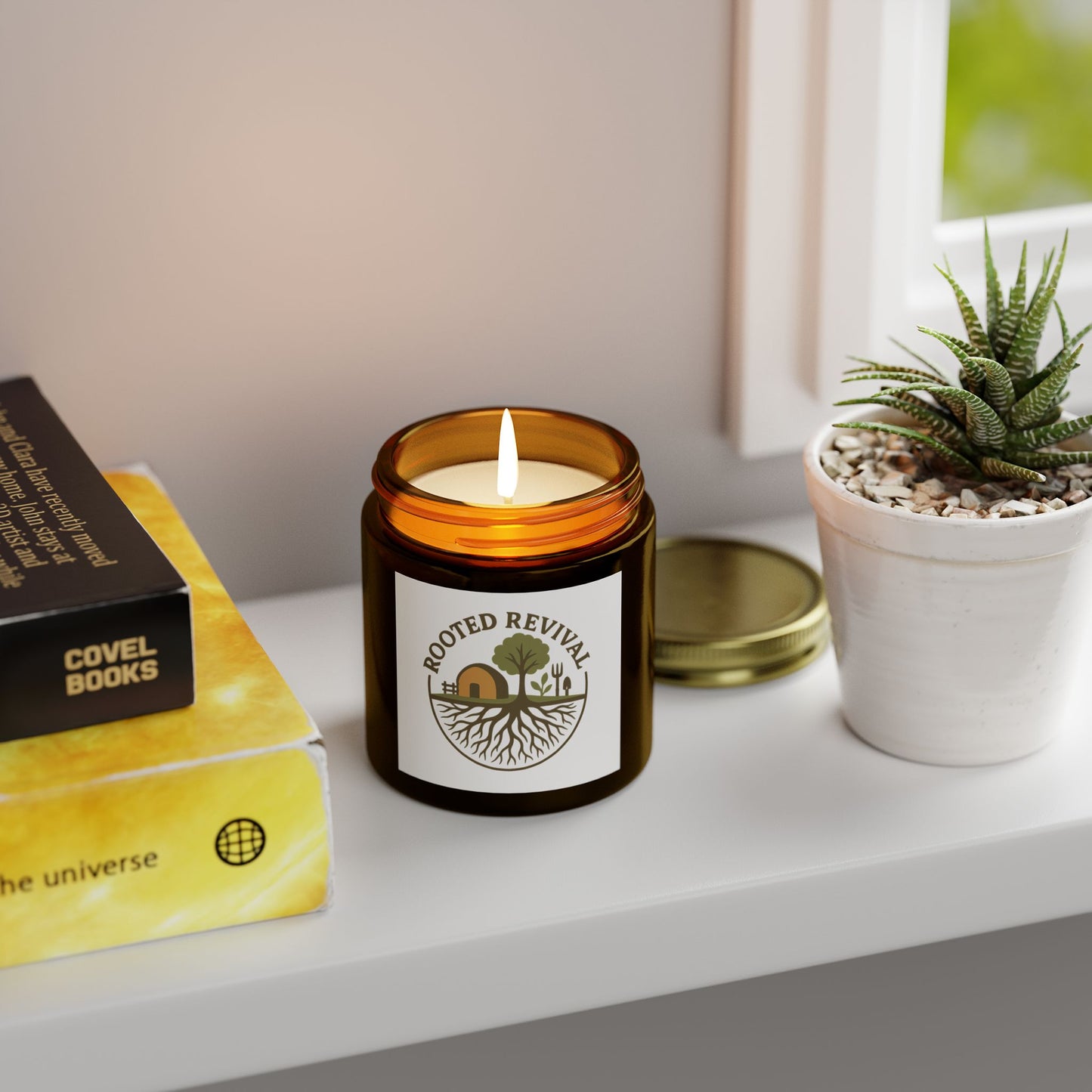Rooted Revival Scented Candles - Coconut Apricot Wax (4oz & 9oz) - Natural Aroma for Home Decor