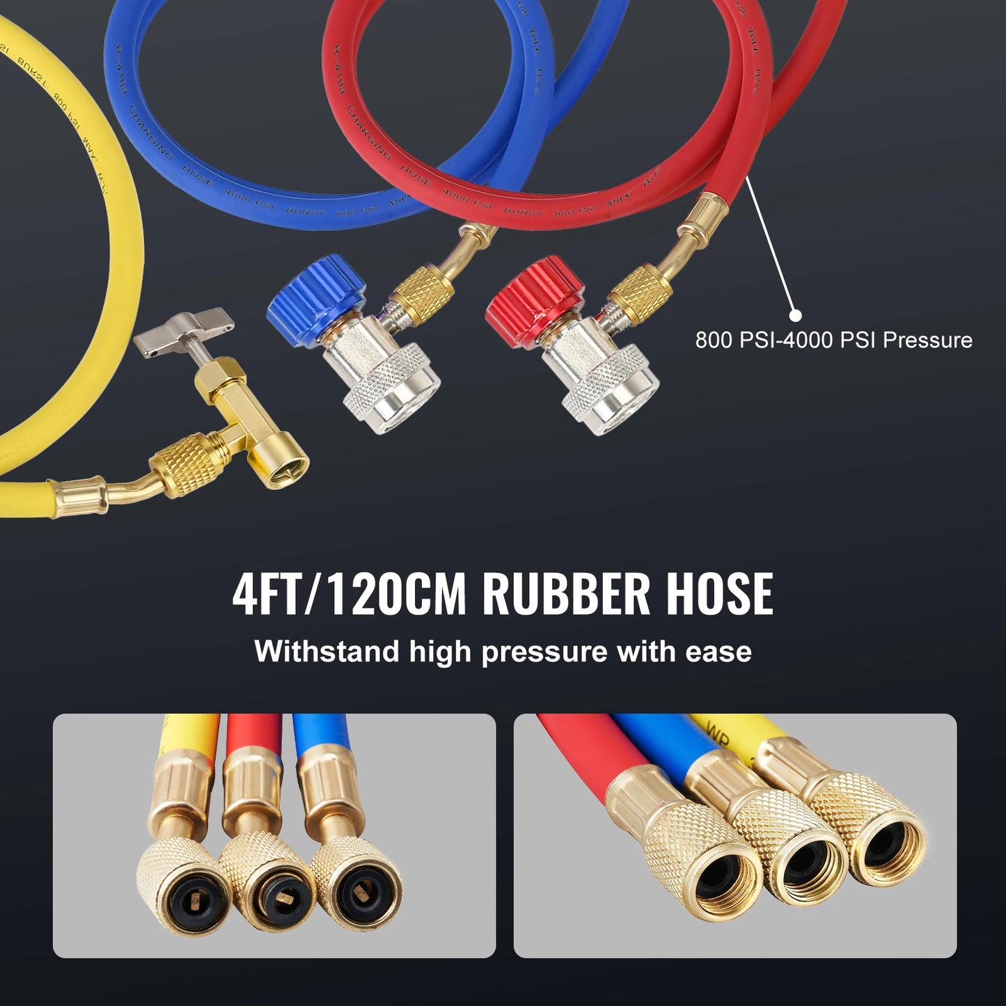 SucceBuy 3.5CFM 4CFM Single Stage Rotary Vane HVAC Air AC Vacuum Pump & A/C Refrigerant Kit Manifold Gauge Set Air Conditioning