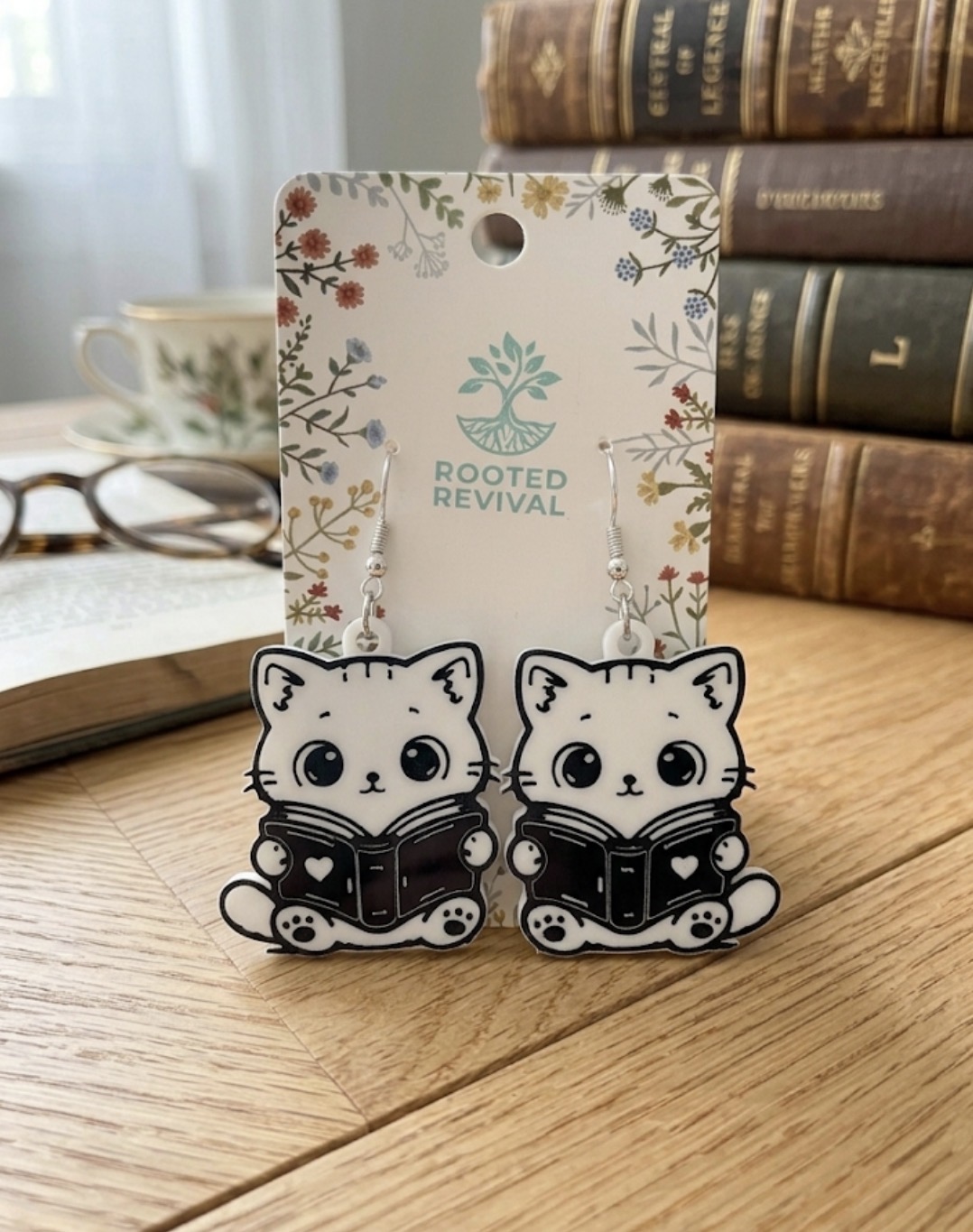 Kitty Bookworm Earrings