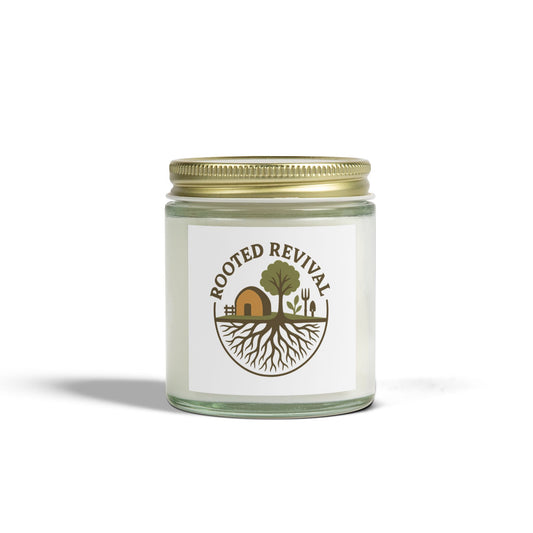 Rooted Revival Scented Candles - Coconut Apricot Wax (4oz & 9oz) - Natural Aroma for Home Decor