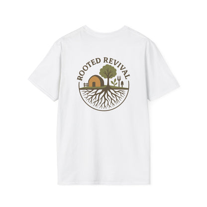 Unisex T-Shirt with Simple Company Emblem - Rooted Revival US Sustainable Landscaping