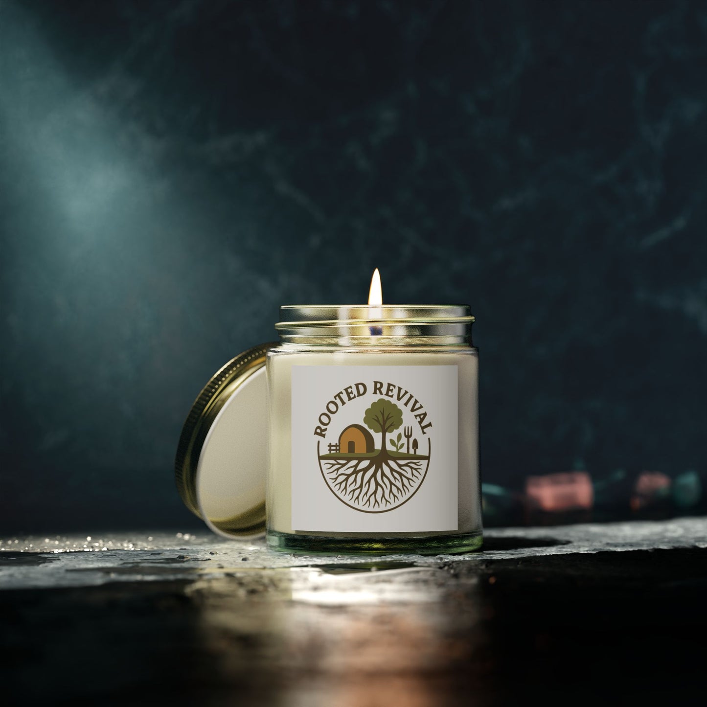 Rooted Revival Scented Candles - Coconut Apricot Wax (4oz & 9oz) - Natural Aroma for Home Decor