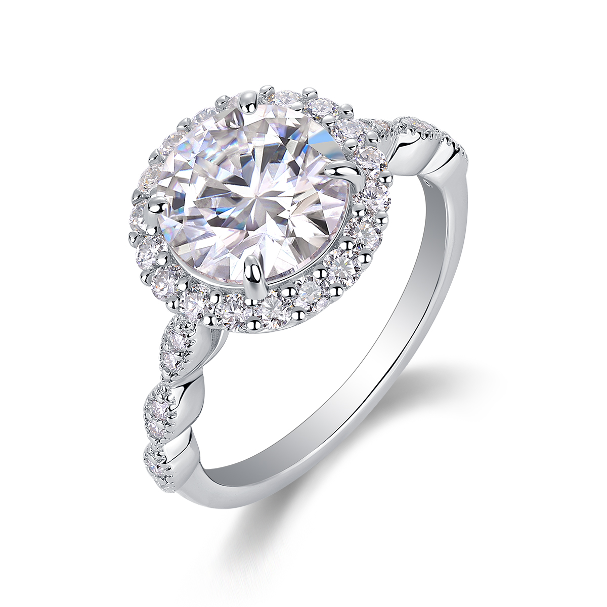 1starlight Shining A Fashionable Jewelry Ring Set With 3 Carat Moissan