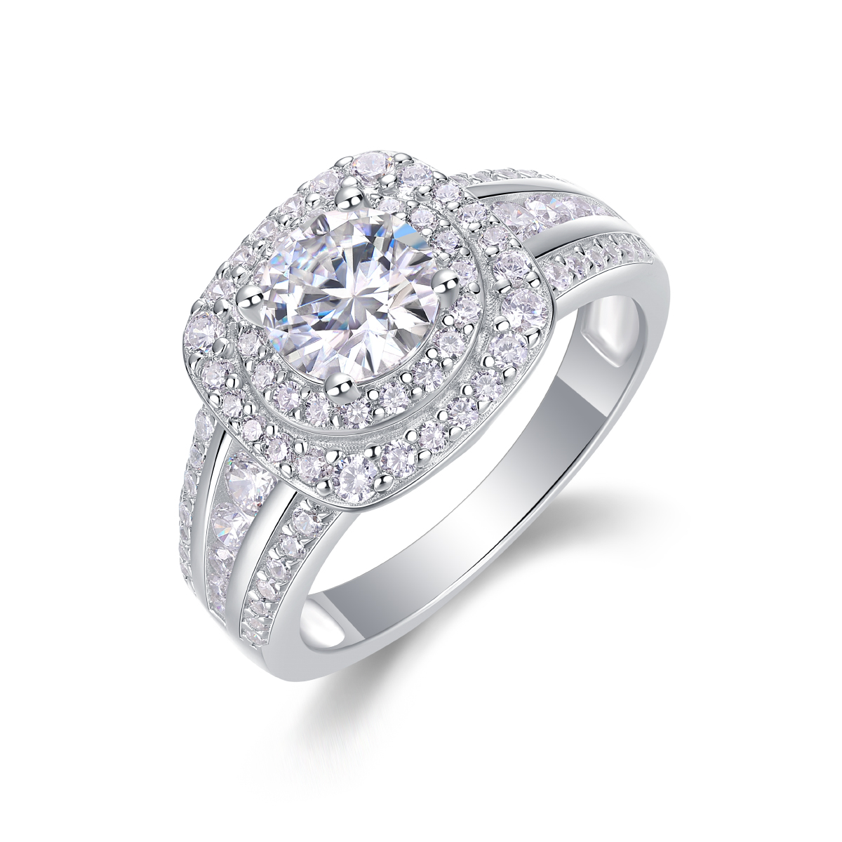 1Starry Sky Crown - A Fashionable Jewelry Ring Set With 1-carat Moissan…
